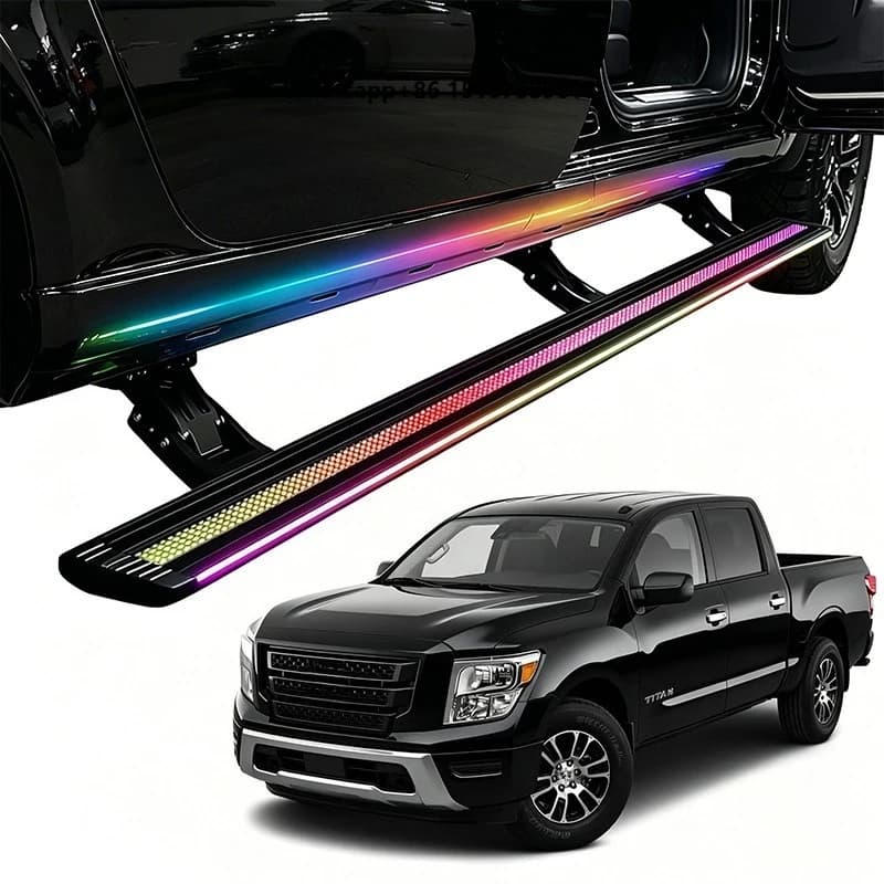 Automatic Electric Power Side Step Neon Led Dual Lights Running Board for Titan 2020-2026