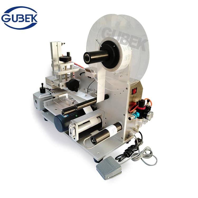 MT-60 Desktop Semi Automatic Square Glass Jar Bottle Flat Labeling Applicator Machine