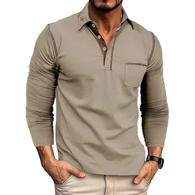 2025 American European New Fashion Men's Plus Size  Turn-down Collar Long Sleeve Casual Trendy Polo Shirts Male Clothes Tops