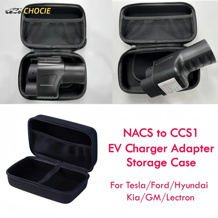 NACS to CCS1 EV Charger Adapter Storage Bag for Tesla Ford Hyundai Kia GM Lectron Protective Bag Supercharger Adapter Case