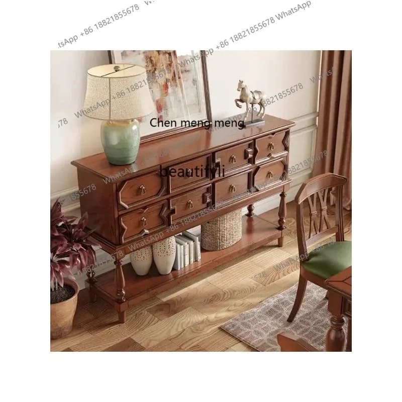 cn8350 LHY American solid wood dining side cabinet modern simple shelf living room porch cabinet household storage cabinet livin