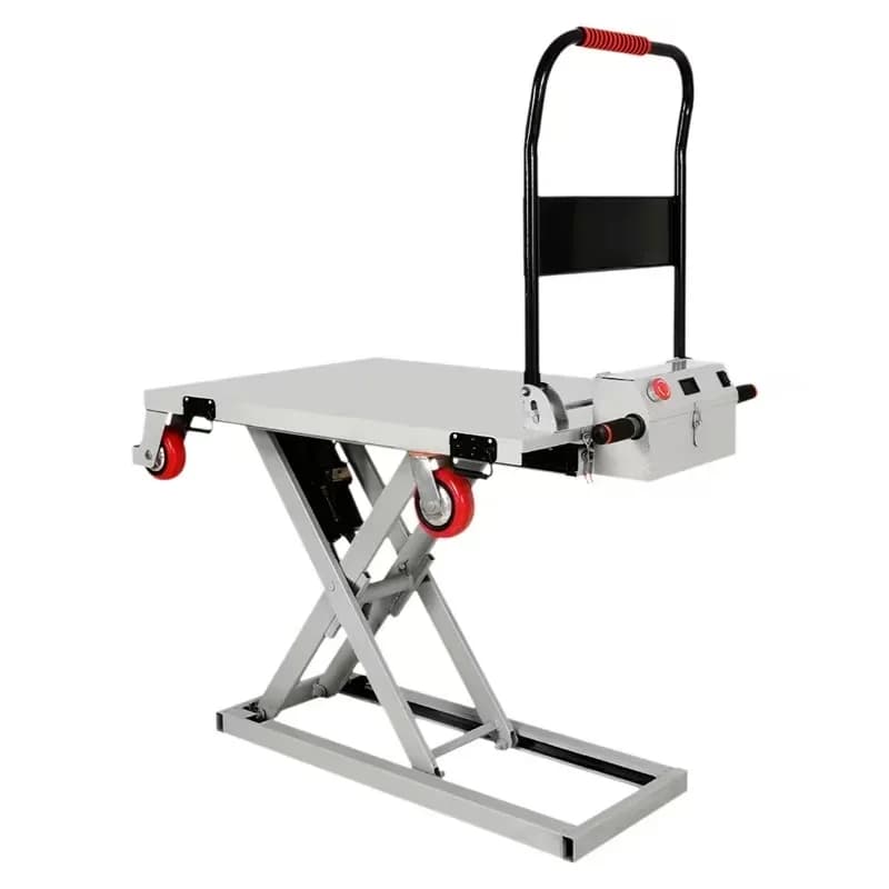 Flatbed Trolley Push Trolley Mobile Small Lifts for Hand Carts TrolleysScissor Lift Platform Mobile Hand-pushed Flatbed Cart