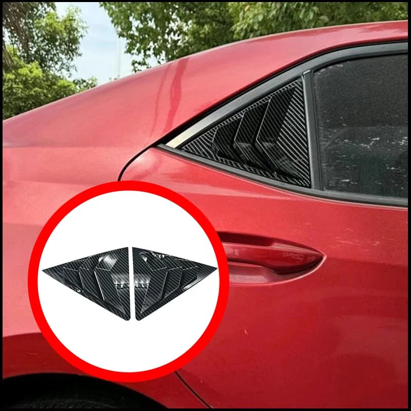 For Toyota Corolla Sedan 2014-2017 Rear Door Window Blind Shades Louver Vent Cover Sticker Trim Decorate Car Styling Accessories