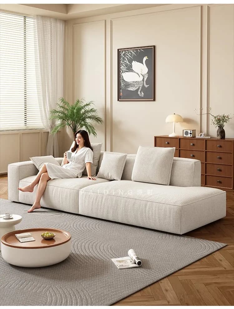 DSA fabric sofa removable and washable cream wind small apartment living room chenille sofa