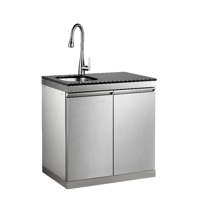 Modern Design Double Bowl One Hole 304 Stainless Steel Waterproof Kitchen Sink with Cabinets Custom Color Handmade Faucet