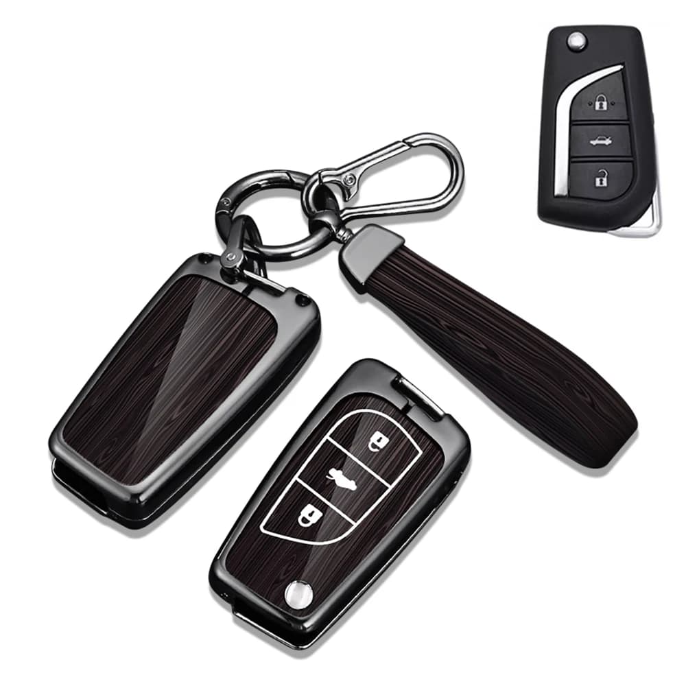 Alloy Key Case Cover For Toyota 4Runner Avalon C-HR Camry Corolla Fortuner Highlander Levin RAV4 LE Sienna Tacoma Tundra Yaris
