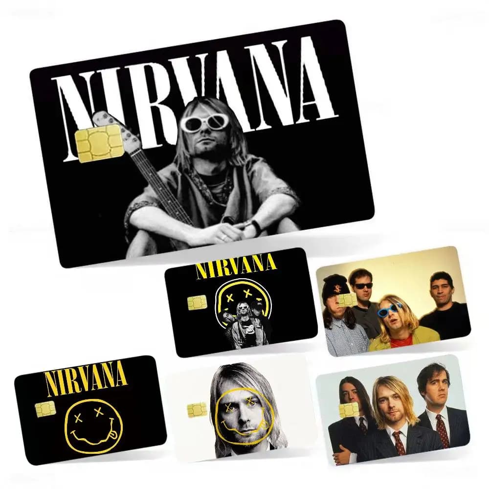 Rock Band N-Nirvana 4pcs 1Set Film Skin for Debit Credit Bank Visa Card Decal Cover