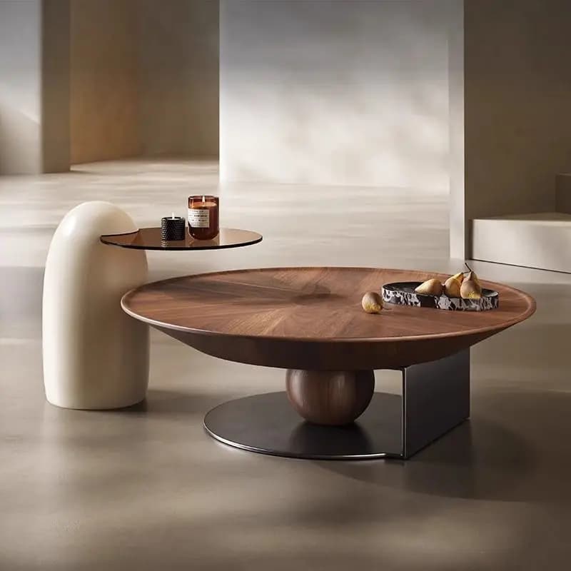Italian round flying saucer coffee table light luxury modern simple minimalist living room household small apartment creative