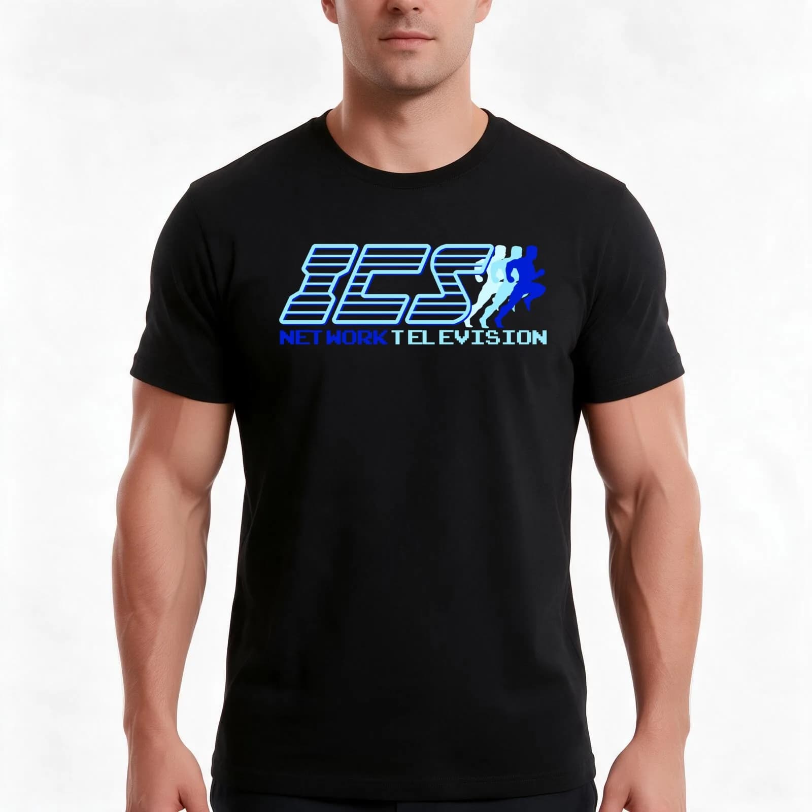 ICS Network Television T-Shirt, Summer Casual Cotton Tee, Oversized Streetwear Tops, Vintage Graphic Print, Unisex Men Women