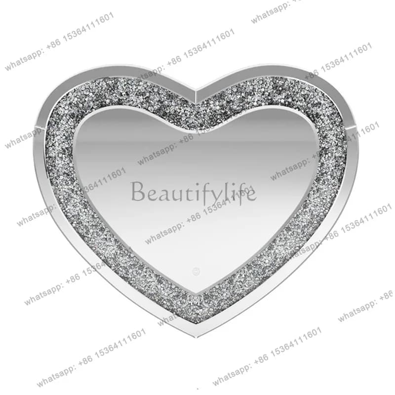 Heart-shaped bathroom mirror toilet wall-mounted comb cosmetic club hotel model room decorative mirror 2115