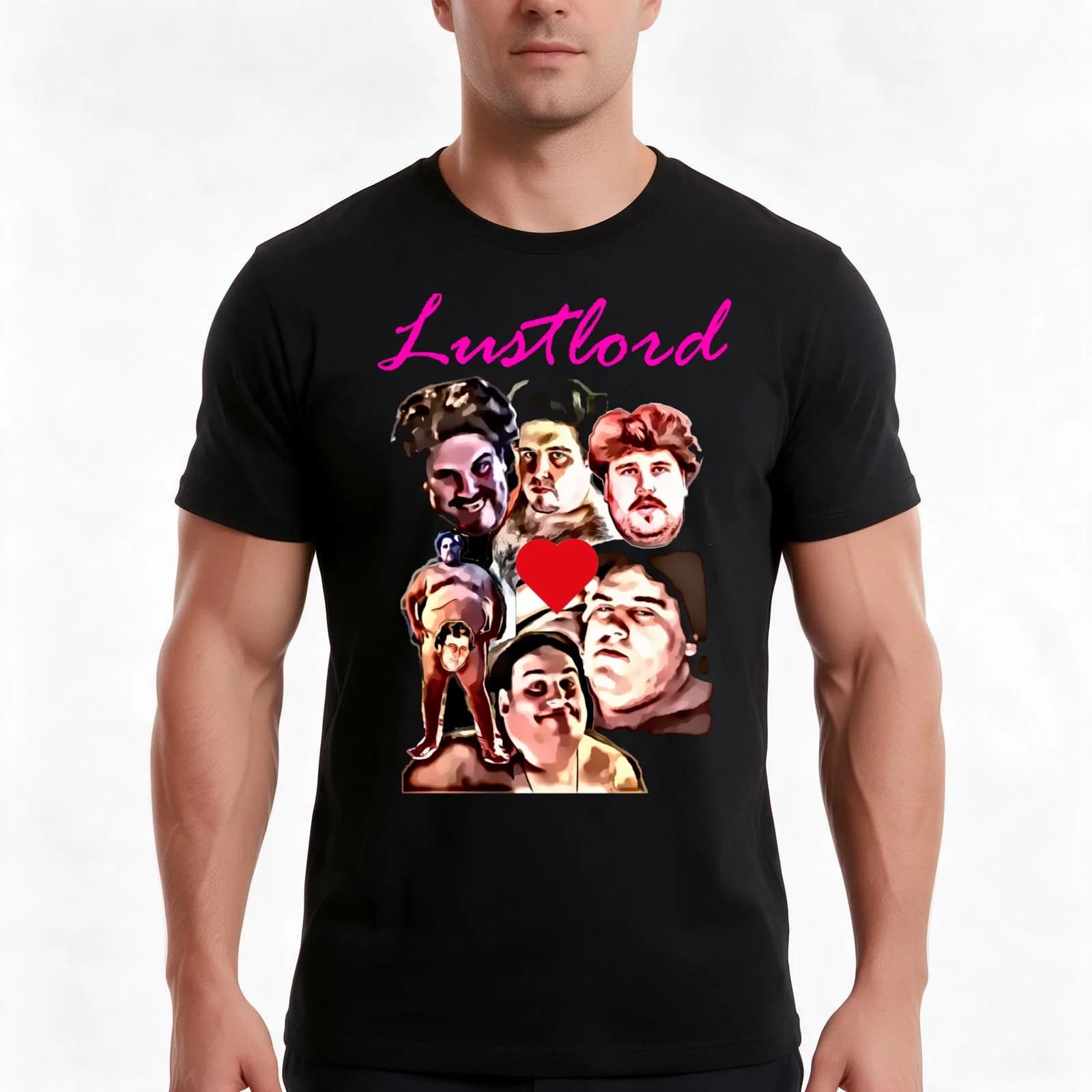 Lustlord design T-Shirt, Summer Casual Cotton Tee, Oversized Streetwear Tops, Vintage Graphic Print, Loose Fit Short Sleeve