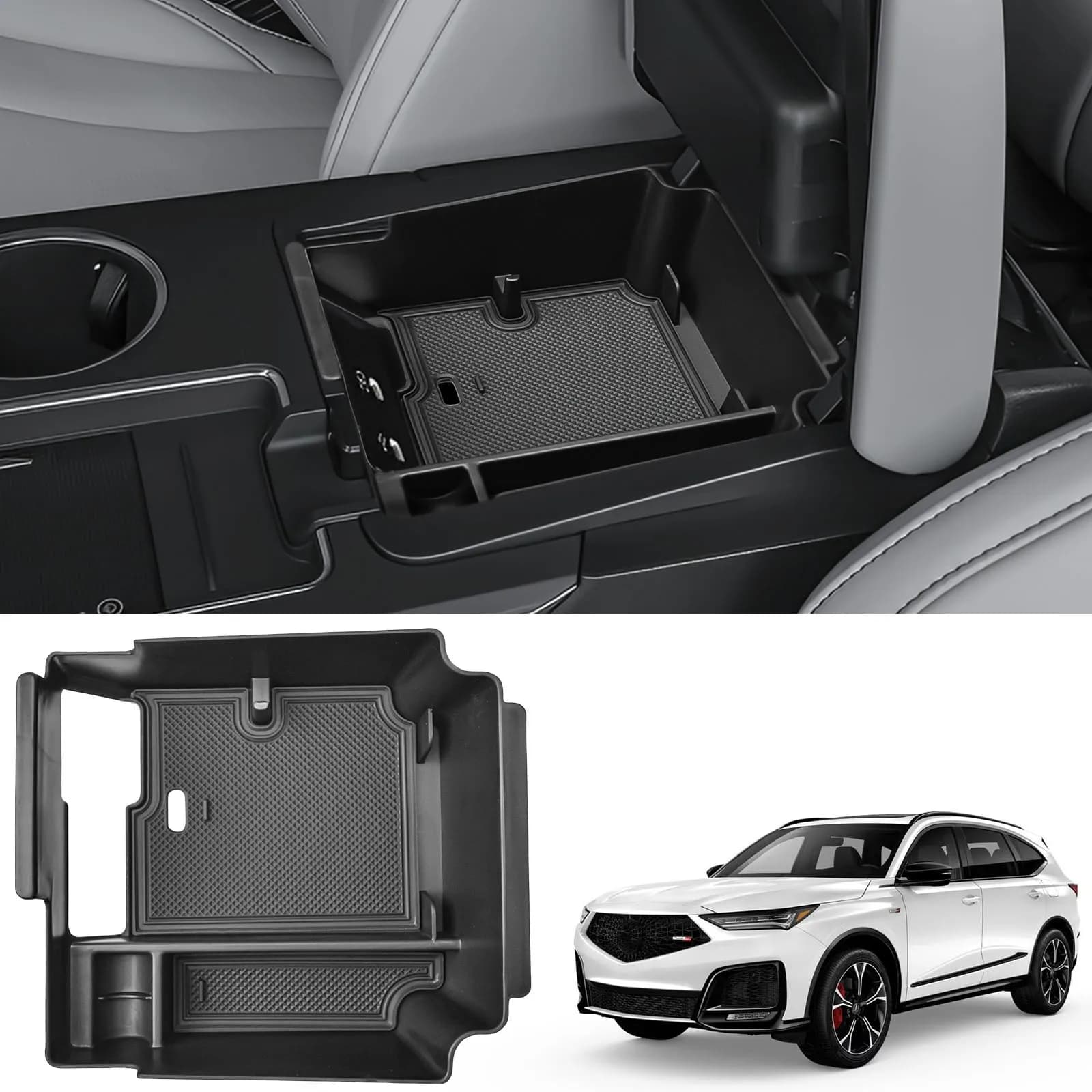 For 2025 Acura MDX Armrest Storage Box Tray Center Console Organizer Secondary Car Storage Center Console Interior Accessories