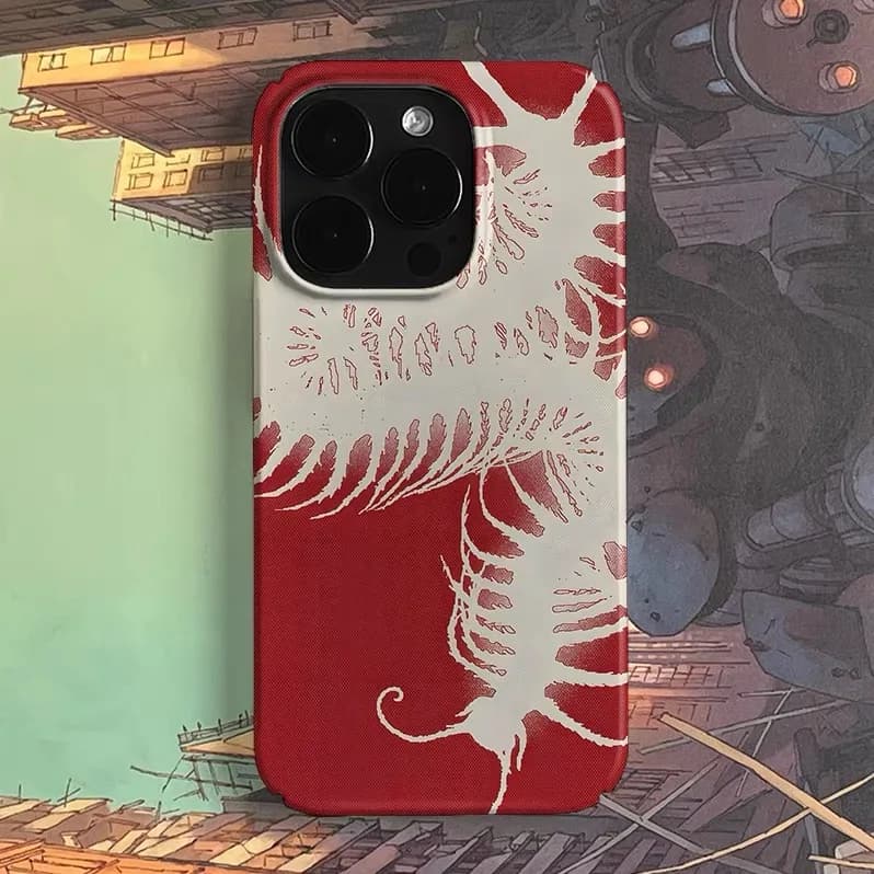 Ins Red Centipede Art Is Niche Case for IPHONE 17 16ProMax 15 14 13 12 11 PRO Plus Acrylic TPU Two in One Magnetic Phone Cases