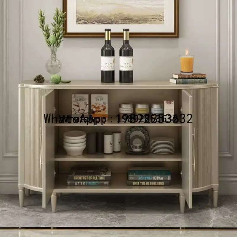 F2 High-End Entryway Hallway Cabinet Modern Minimalist Sideboard French Style Solid Wood Shoe Cabinet