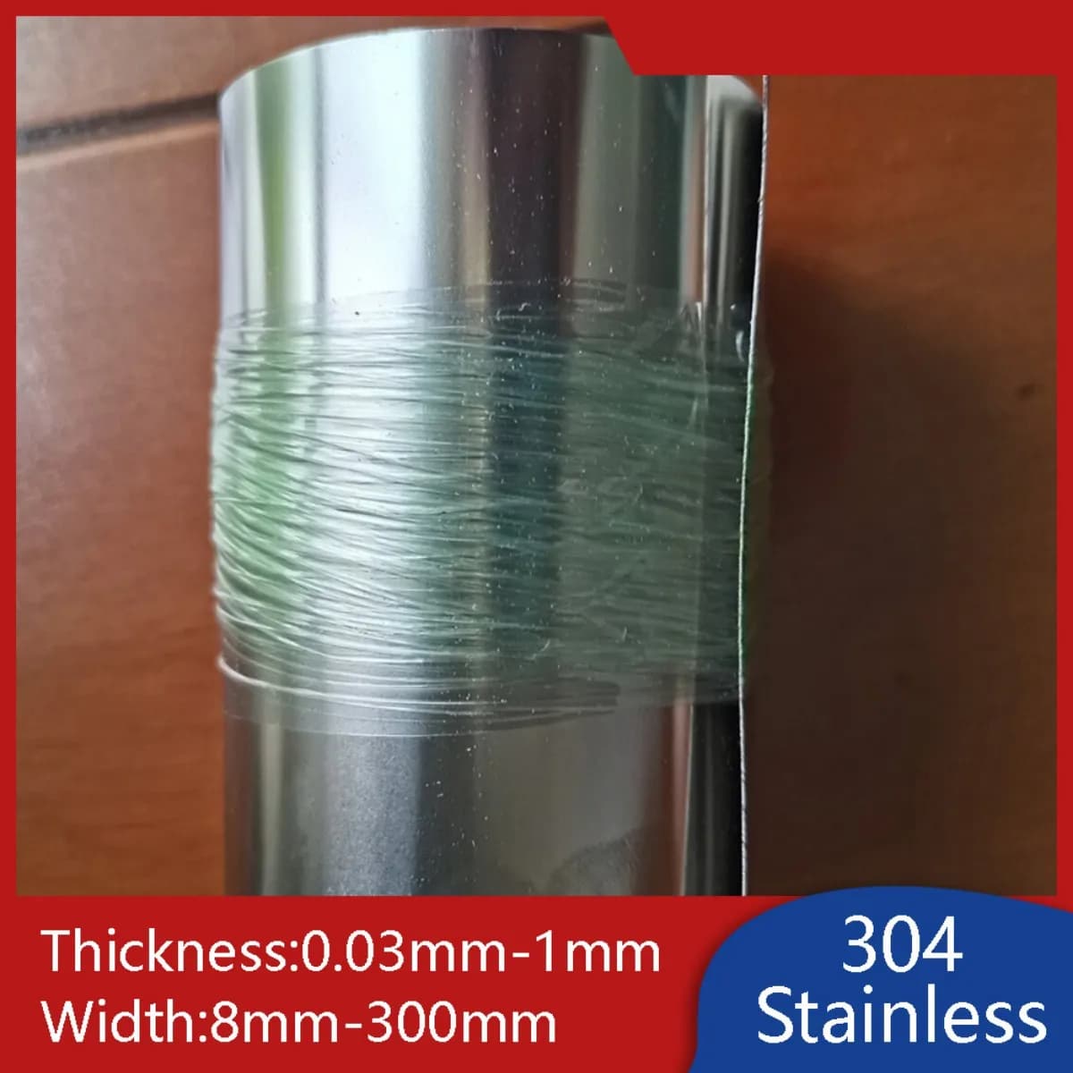 304 Stainless Steel Strip 0.03mm-1mm Thickness Ultra-thin Foil Roll Metal Sheet Strips 10mm-300mm Width