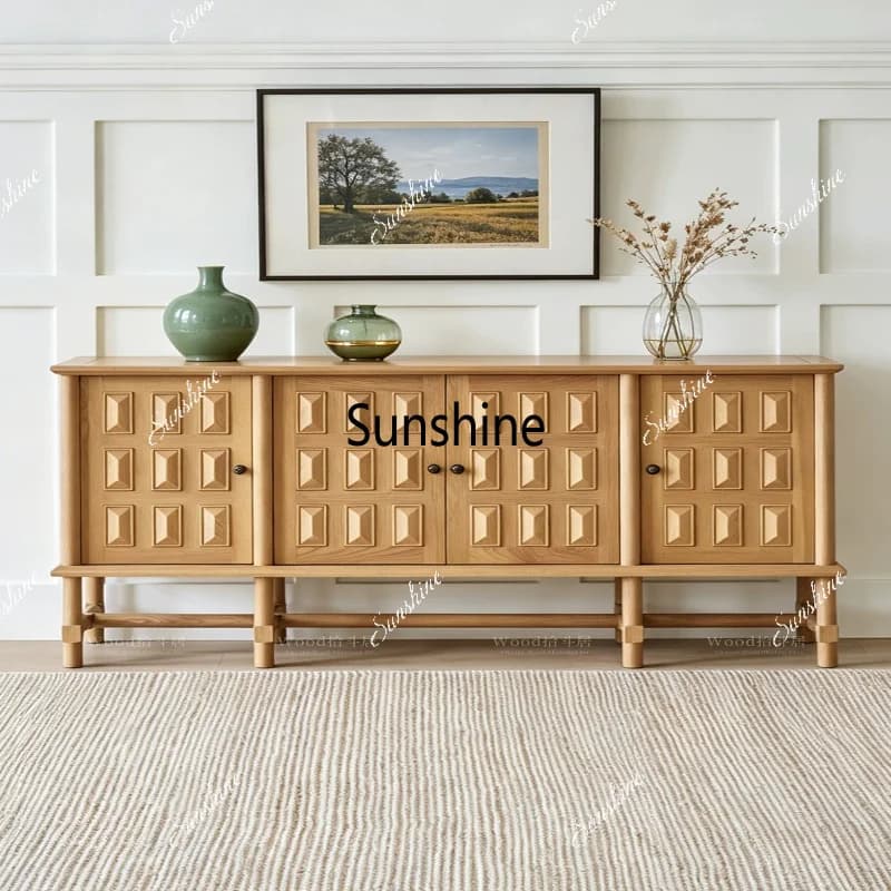 Retro log style, dining side cabinet, French living room storage, household