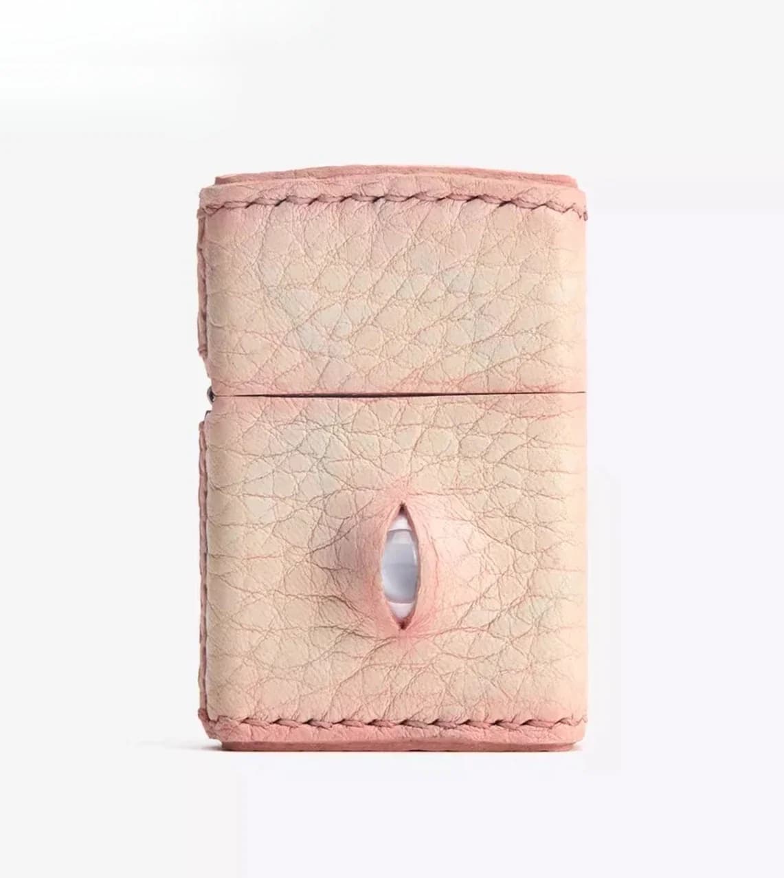 High-end niche leather hand-painted skin-like eye flip lighter