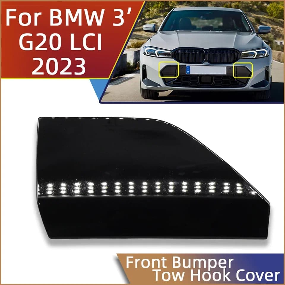 For BMW 3 G20 LCI 320 325 328 330 335 2022 2023 Tow Trailer Cover Decoration Cap Front Bumper Towing Eye Hook Painted