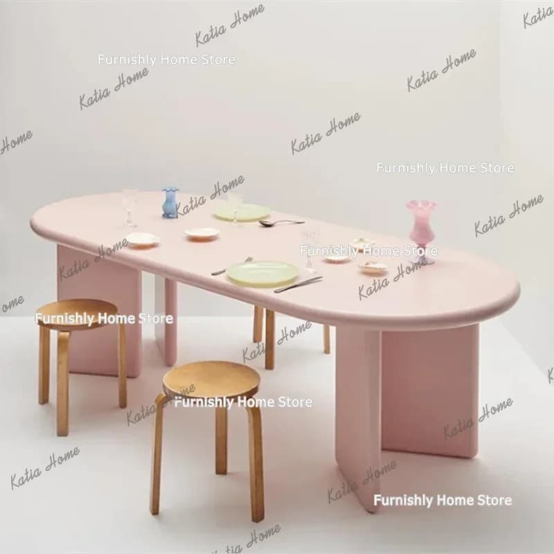 ld Creative Rectangular Dining Table Minimalist Light Luxury Designer Dining Table Cream Style Dining Room Furniture