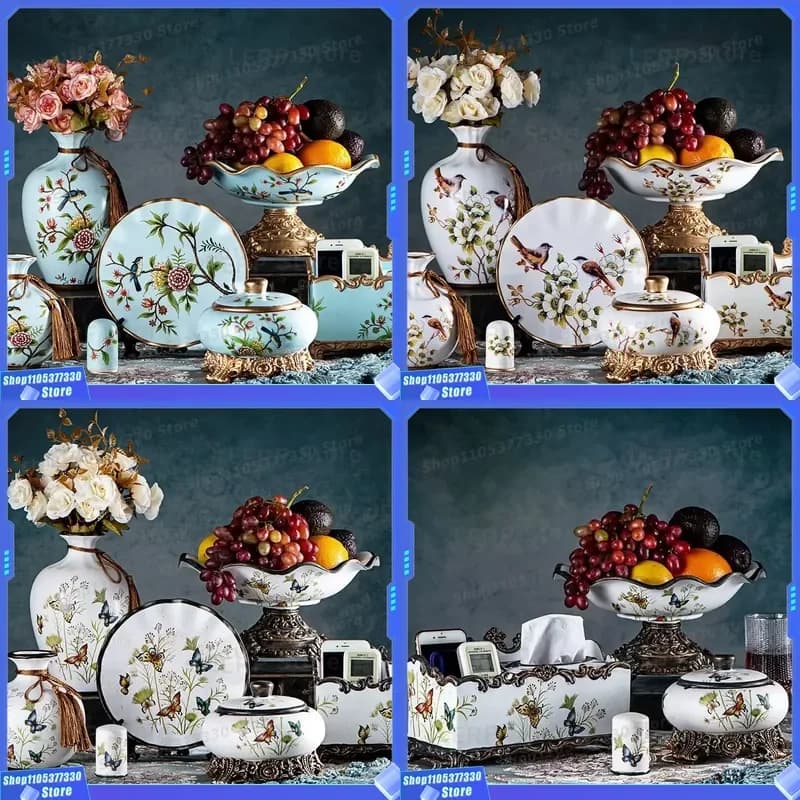 European Style Ceramic Fruit Plate for Living Room Home Decoration Modern Table Centerpiece Bowl New Design Kitchen Decor