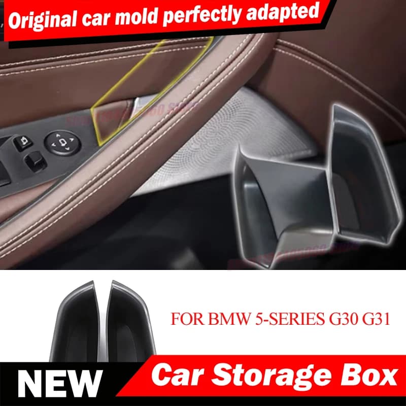 For BMW 5-Series G30 G31 2017-2022 Car Door Storage Box Front Rear Doors Plate Trims Accessories