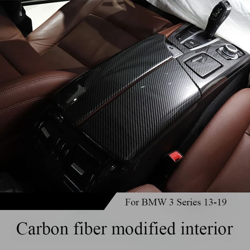 For BMW 3 Series 13-19 Center Console Gear Window Lift Inner Door Bowl Air Outlet Carbon Fiber Textured Interior Modification