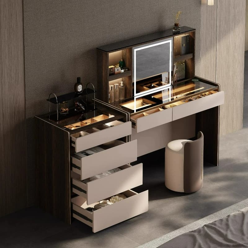LTT Italian lifting dresser chest of drawers integrated bedroom light luxury smart electric dressing table
