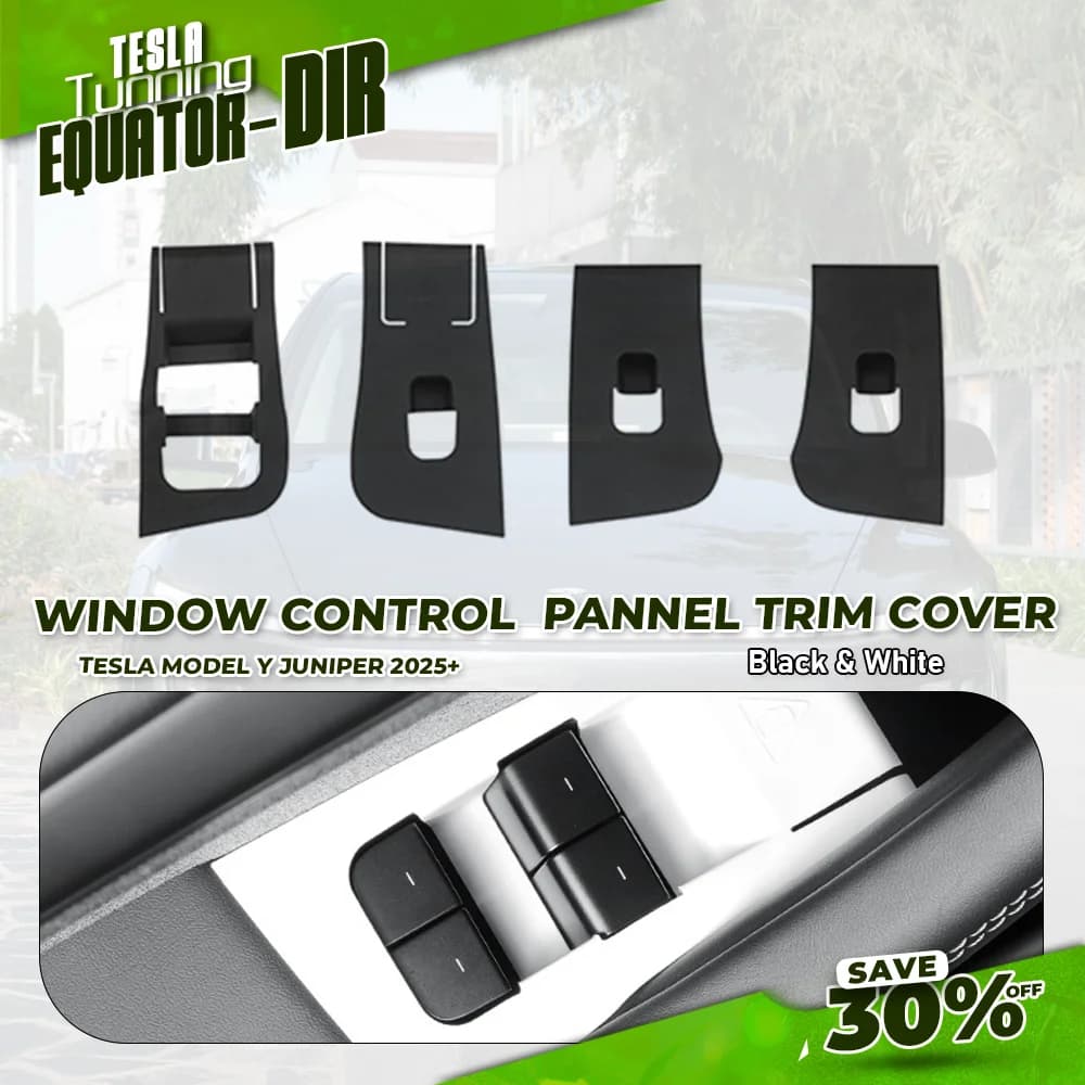 For Tesla Model Y L Juniper 2025-2026 Interior Window Panel Silicone Mat & Switch Button Film Protector, Car Styling Decals