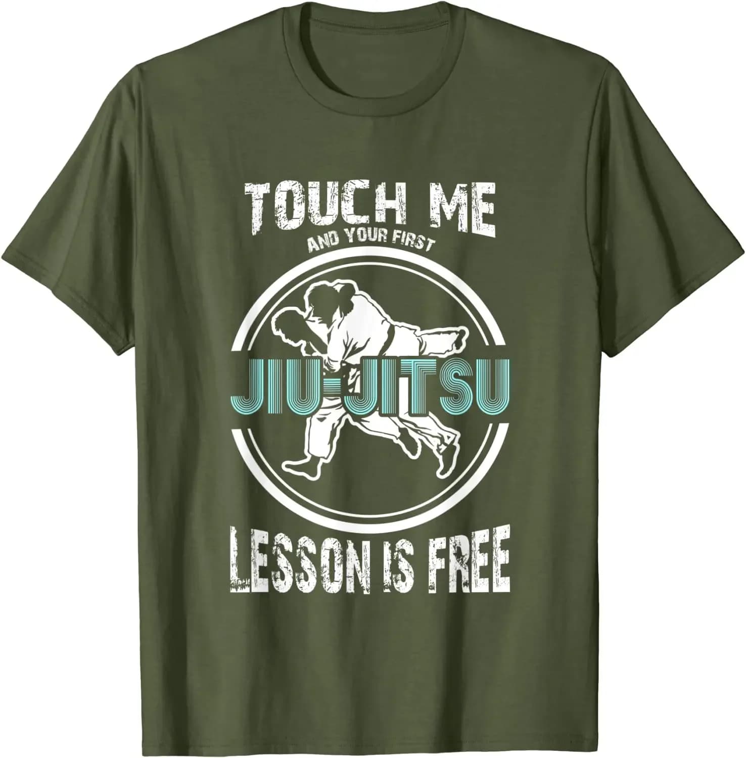 Touch Me First Jiu Jitsu Lesson Is Free Brazilian BJJ Men T-Shirt Short Sleeve Casual Cotton O-Neck Summer Shirts