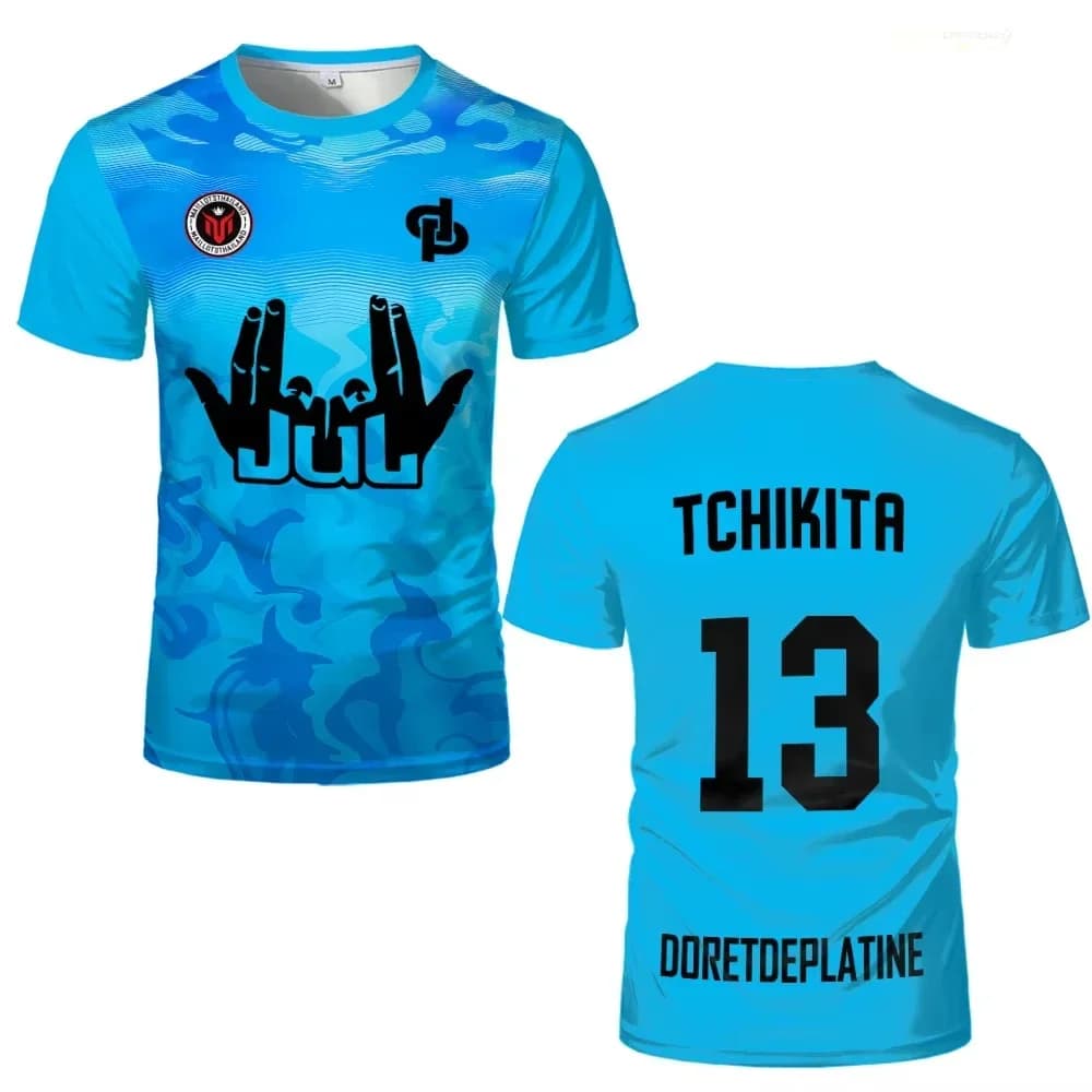 25 New Summer Maillot JUL Jersey Tchikita Youth Breathable Quick Dry Training Football T-shirt Men and Women Fashion Sports Tees