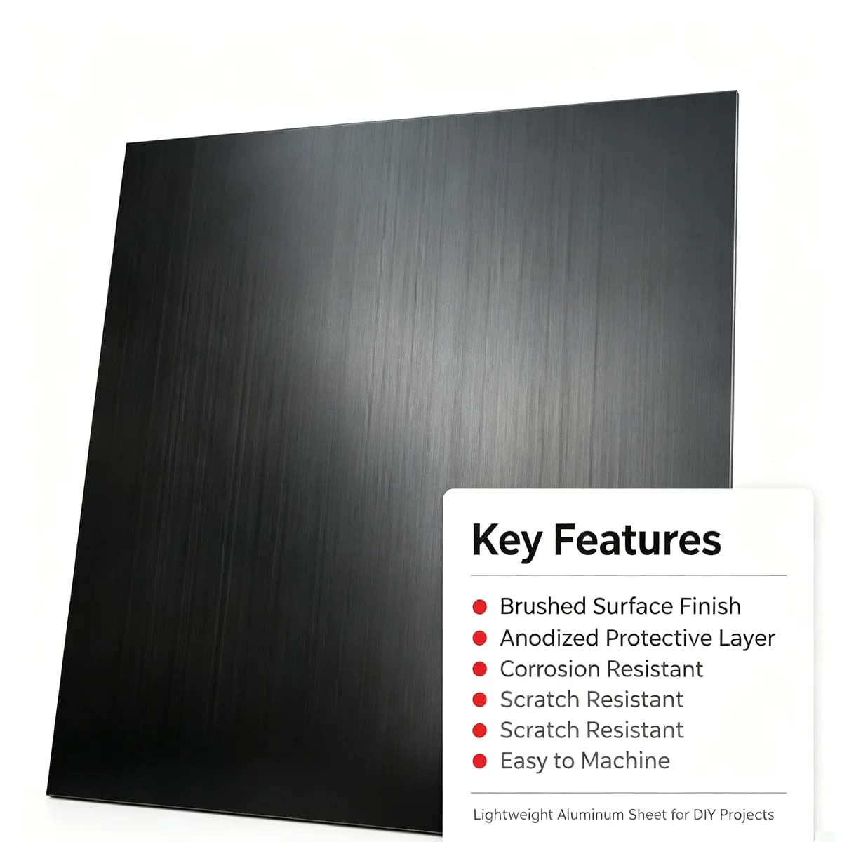 Black Brushed Anodized Aluminum Plate for CNC Machining Laser Engraving DIY Industrial Processing Parts