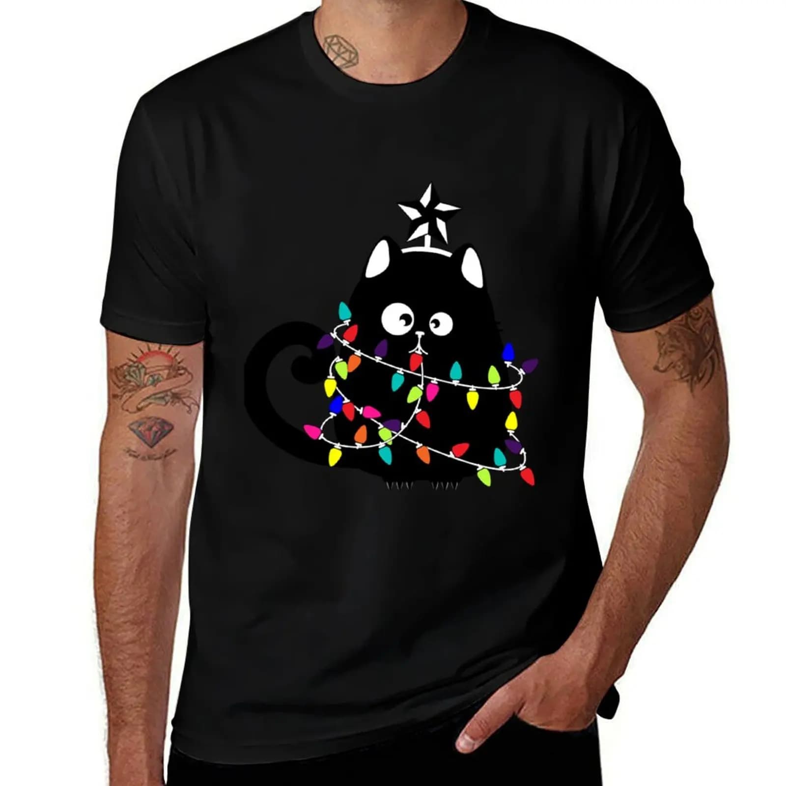 Fancy Catsmas T-Shirt Comfortable Work Wear Tee T-Shirt