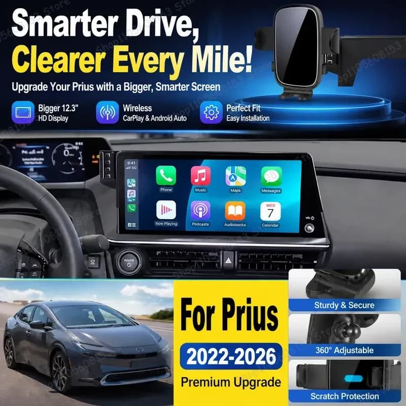 For Toyota Prius 2022 2023 2024 2025 2026 60 Series Clip On Phone Mount Adjustable Car Holder Stable No Vibration Dashboard