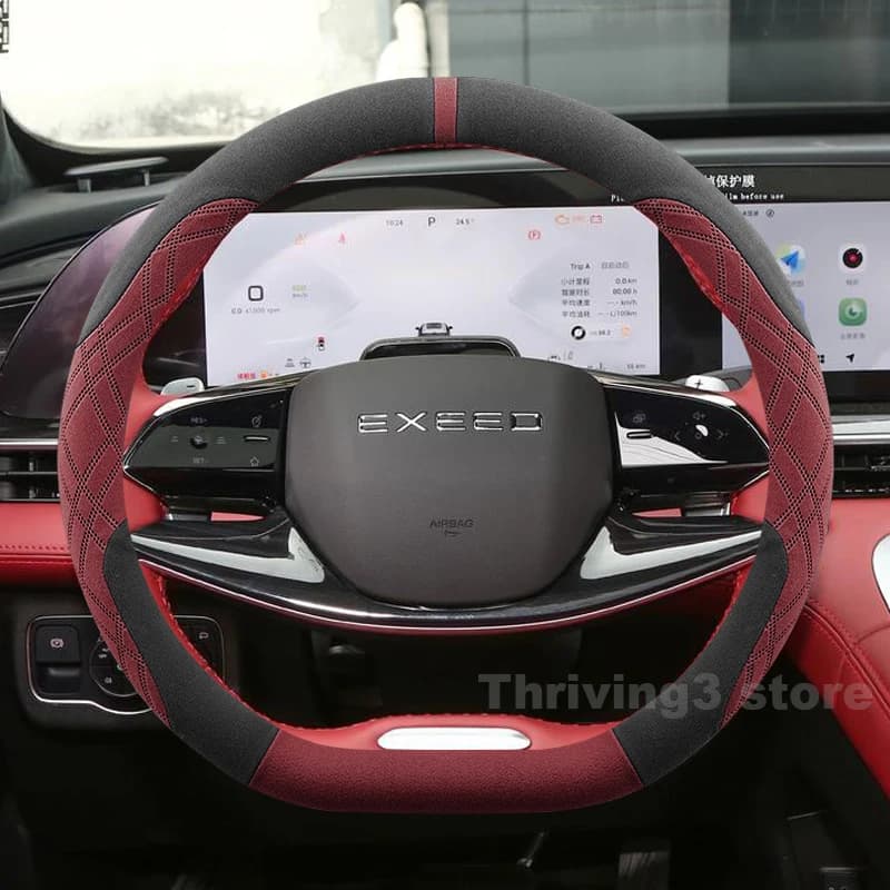 Suede Warm Car Steering Wheel Cover For EXEED RX C-DM Omoda C9 9 2026-2024 Heating Covers For Covers Auto EXEED RX Accessories