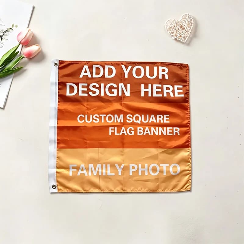 1pc Personalized Decorative Square Flag Banner, Custom Multi Sizes and Styles for Celebrations Birthdays, Weddings, Business