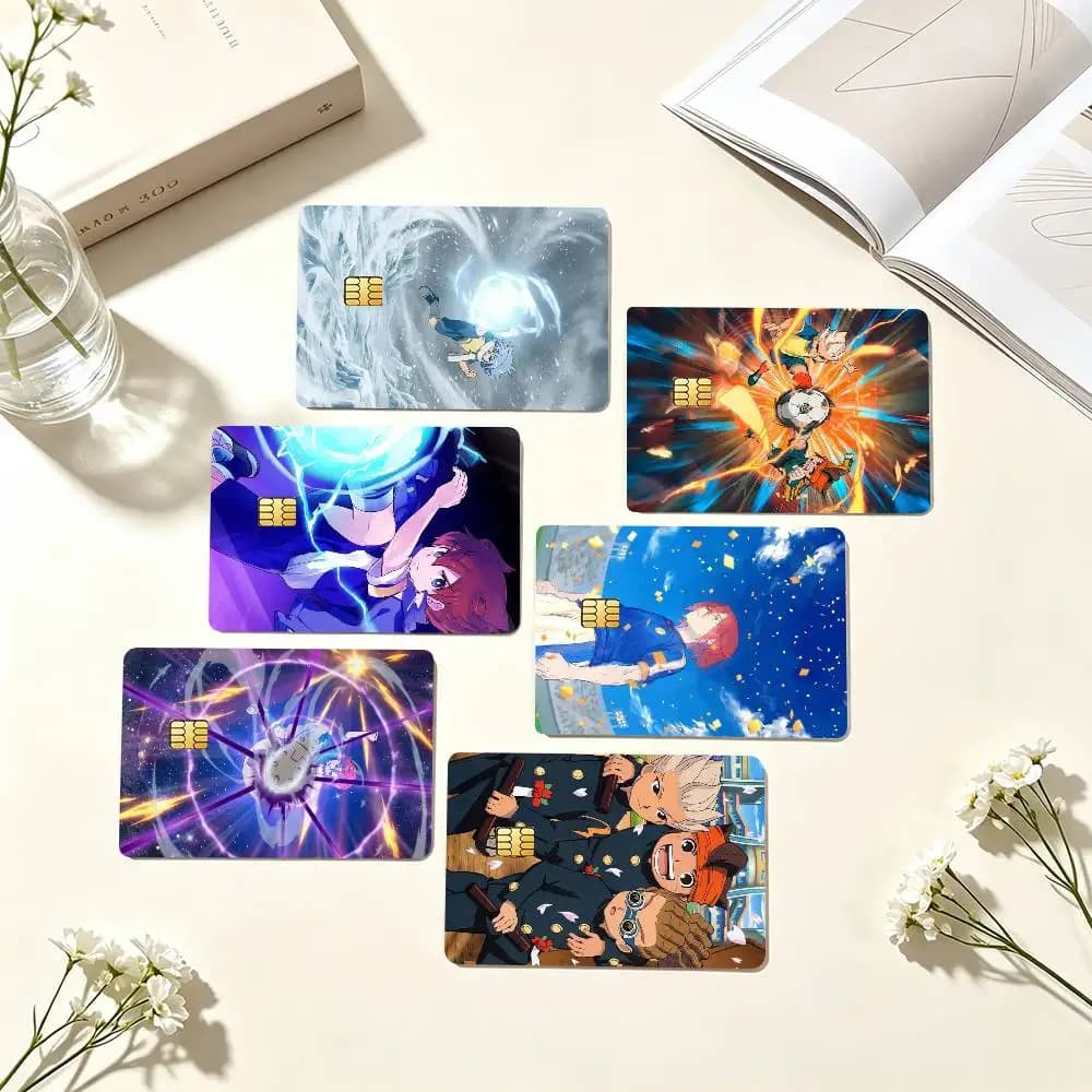 I-Inazuma Eleven Anime  Credit Card HD Stickers Game Card Decal Small Chip Waterproof Sticker Gift