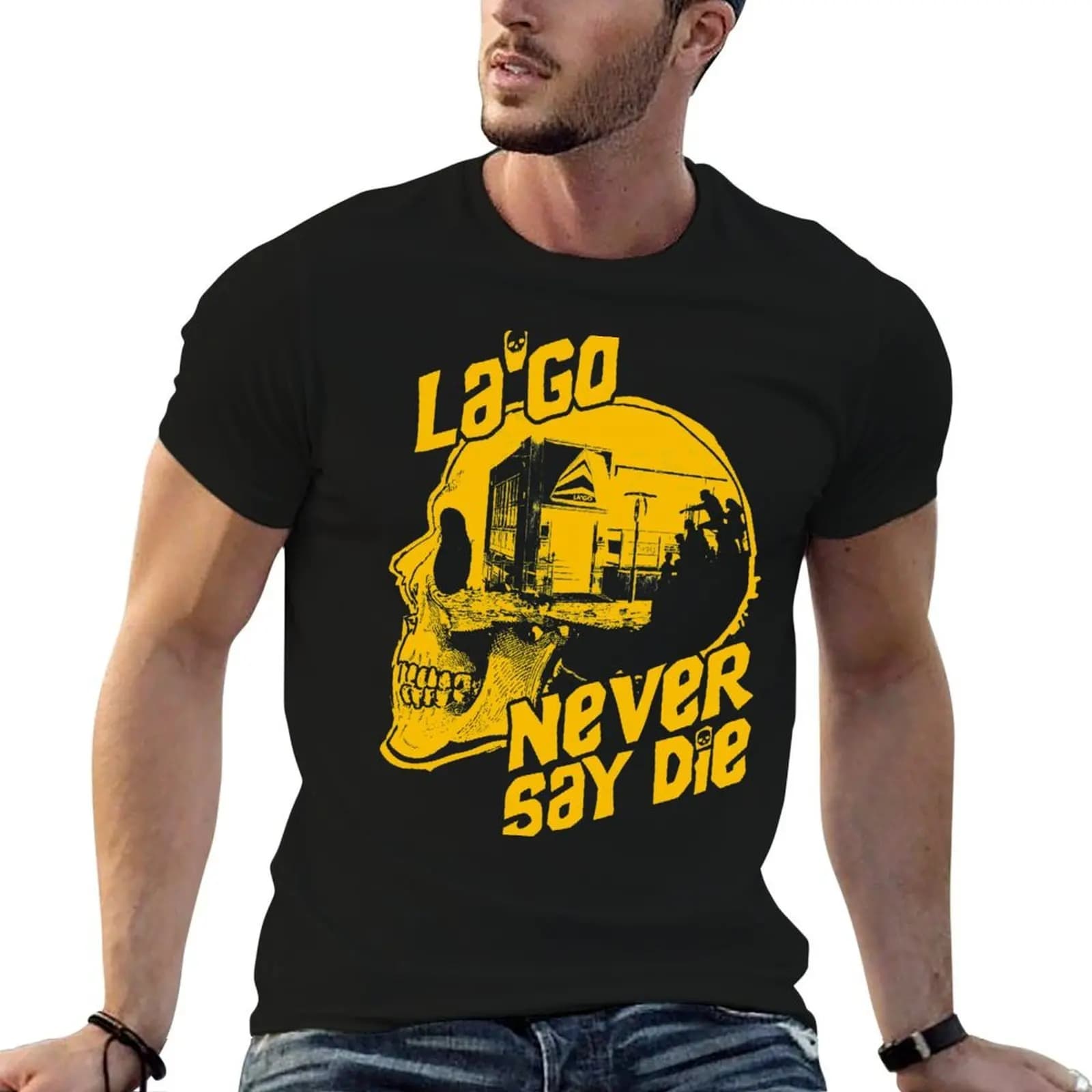 La'go - Never Say Die T-Shirt summer top graphics Men's cotton t-shirt