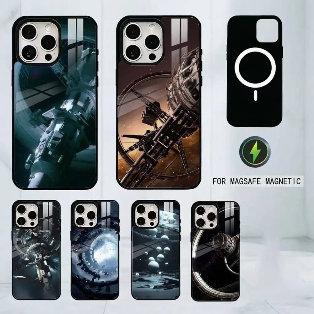 Sci-fi space station Phone Case For iPhone17,16,15,14,13,12,11 Plus,Pro Magnetic with Magsafe Wireless Charging