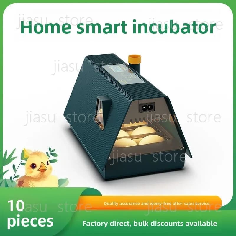 HHD10 Mini House Poultry Incubator, Intelligent Automatic Egg Hatcher with Ambient Light for Chicken Duck