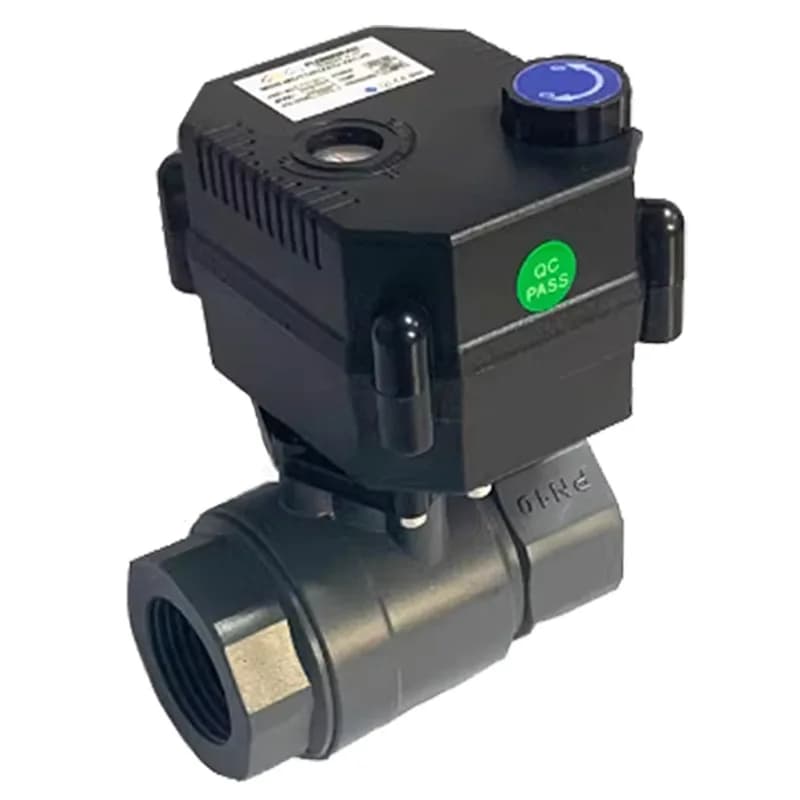 UPVC electric miniature ball valve, plastic threaded electric two-way valve IP67waterproof small through automatic control valve