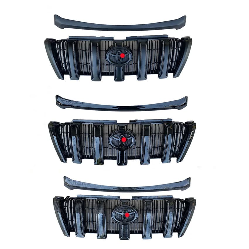 For Toyota 2014-2017 Prado Modified Front Bumper Medium Net Heat Diffuser Grille High Quality ABS Material Car Trim Kit