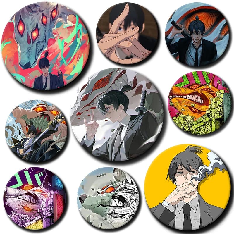 Cartoon Character Aki Hayakawa Button Pin Anime Role Aki Hayakawa Brooch Creative Badge for Backpack Clothes Decoration Gift