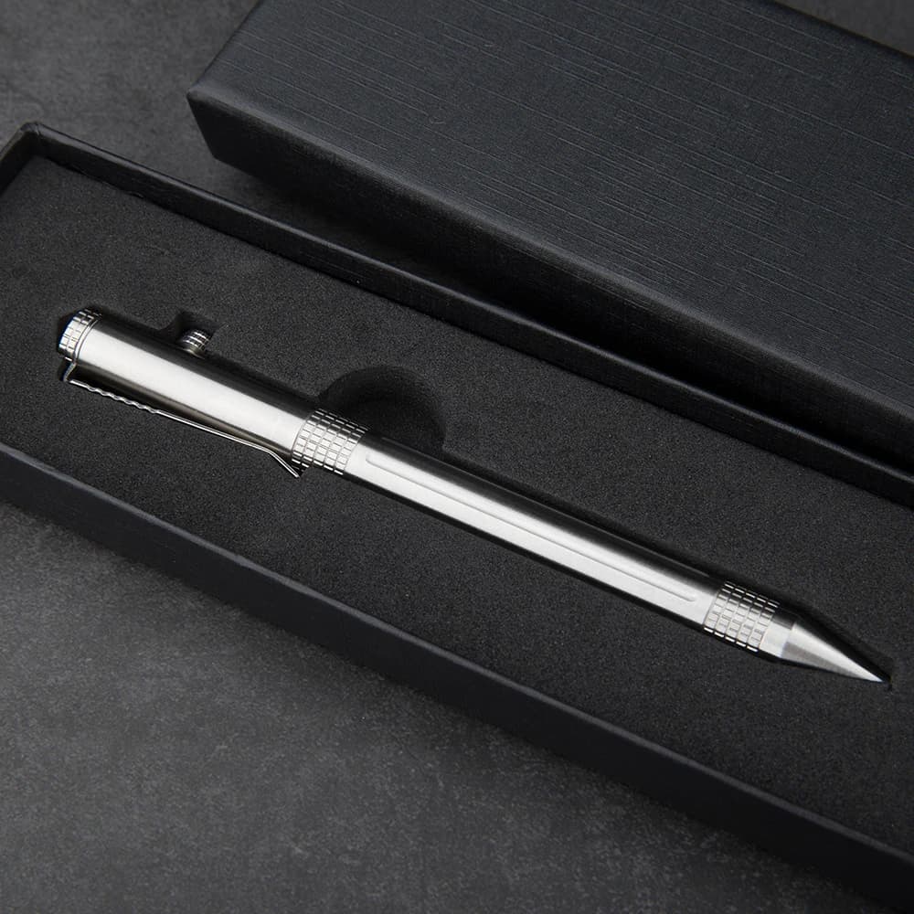 Stainless steel ballpoint pen.Multi functional outdoor writing pen.