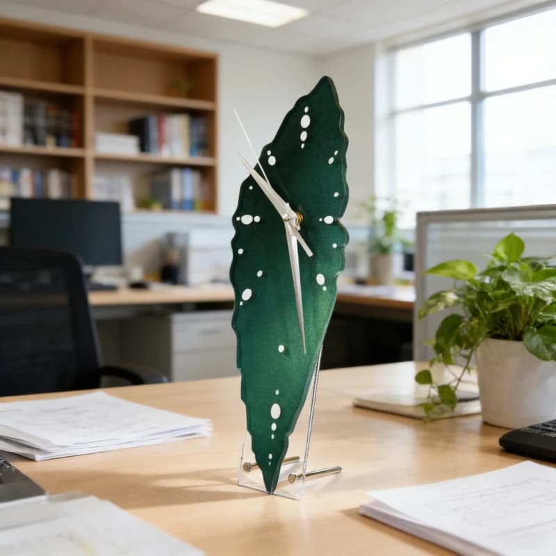 Trout Autumn Crabapple Abstract Clock Acrylic Workmanship Restaurant Desk Clock Nightstand Silent Desk Clock Room Decoration