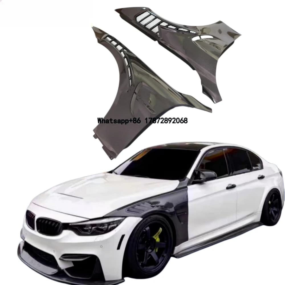 For  M3 M4 F80 F82 High Quality Wet Carbon Fiber Mud Flaps Exterior Accessories Upgrade RS Style Mudguards