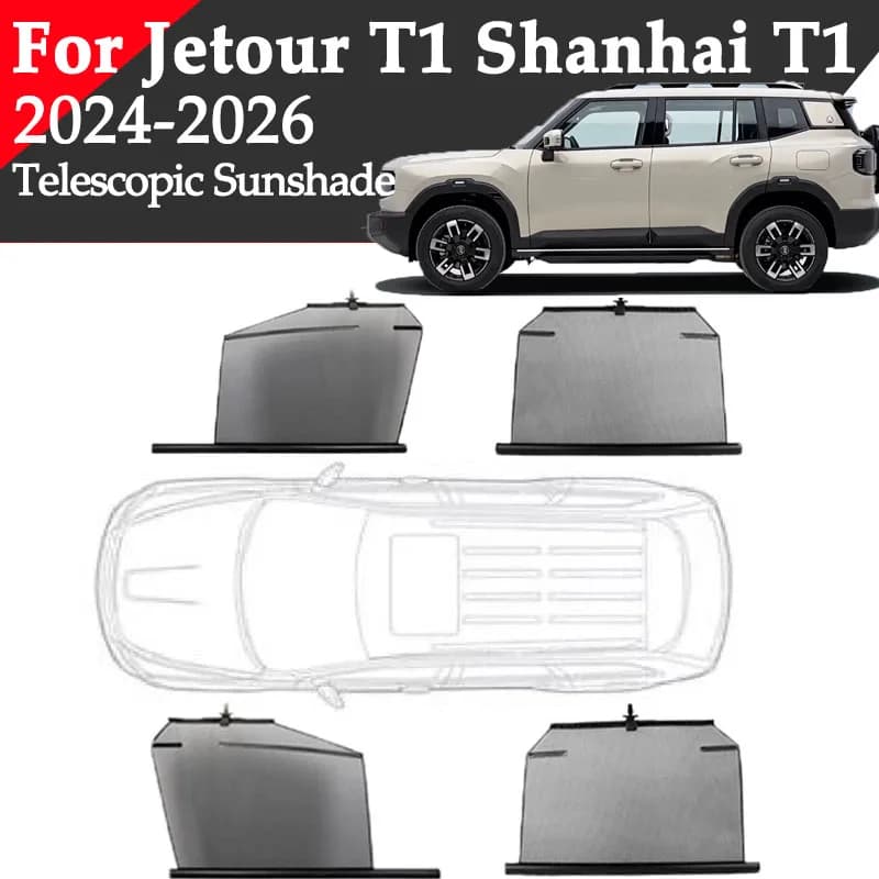 For Jetour T1 Shanhai T1 2024-2026 Car Telescopic Sunshade Side Window Curtain Sun Protection Retractable Visor Auto Accessories