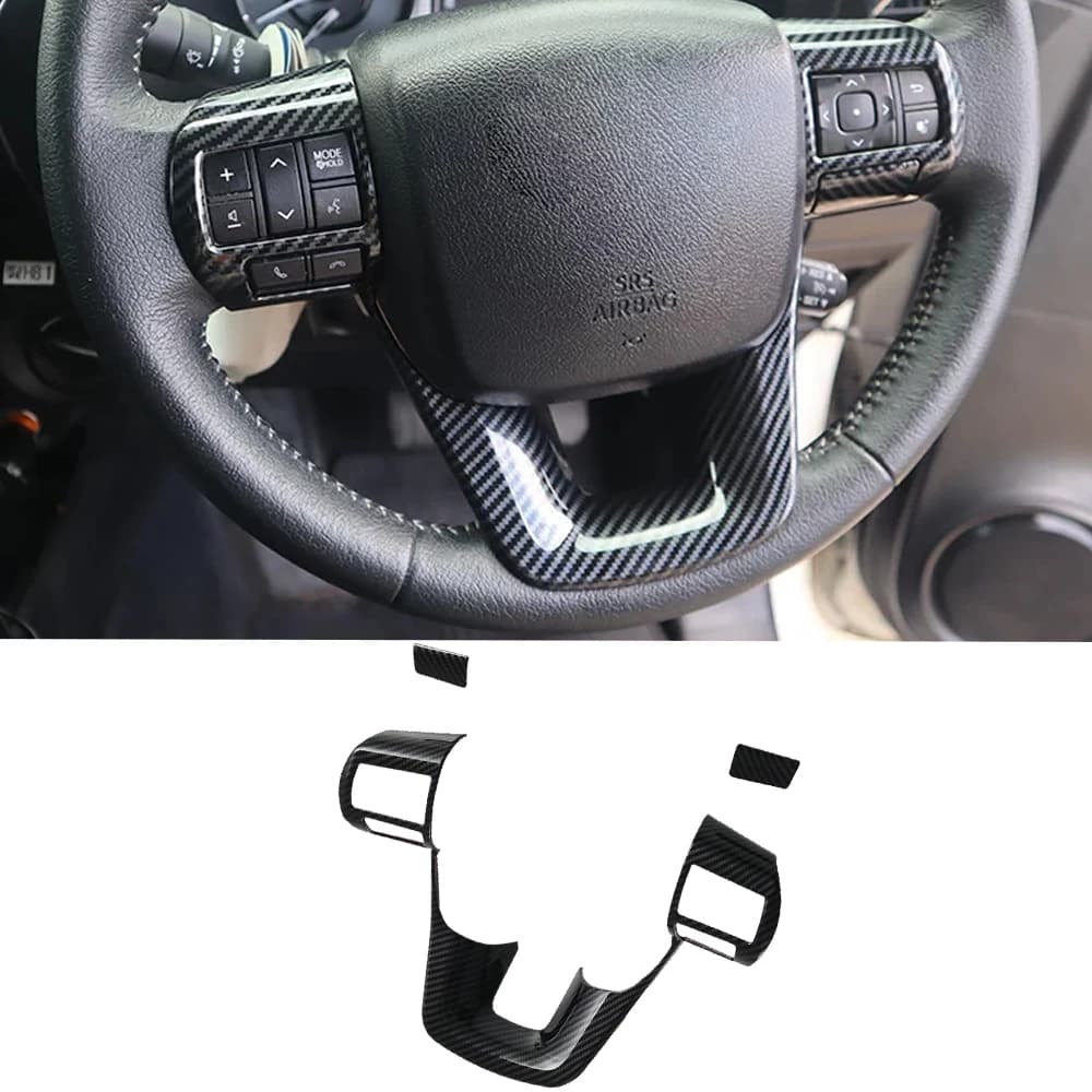 Car Steering wheel Trim Panel For Toyota Hilux 2024 2025 2026 Accessories Auto Interior Modification Protection Cover Stickers