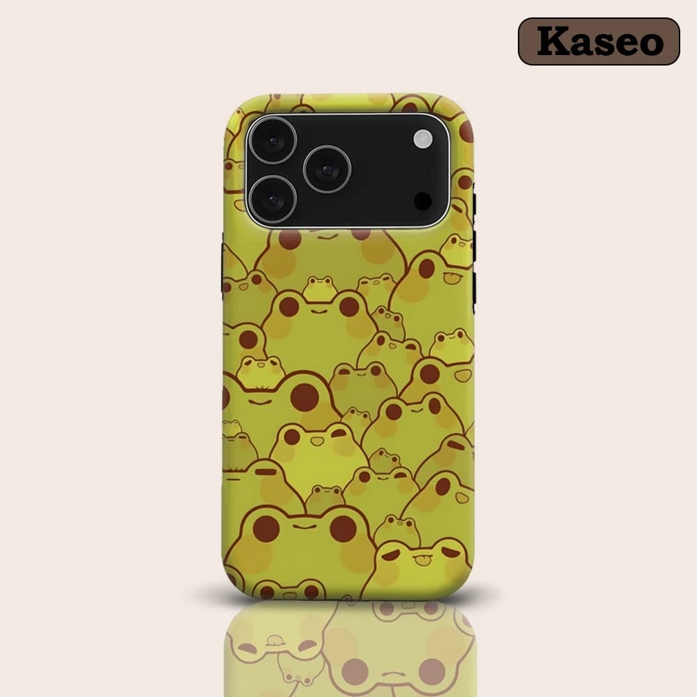 KASEO Matte Bumper for Magsafe Case for IPhone 17 16 15 14 Plus 13 Pro Max Shockproof Hard PC Froggy Crowd Cover