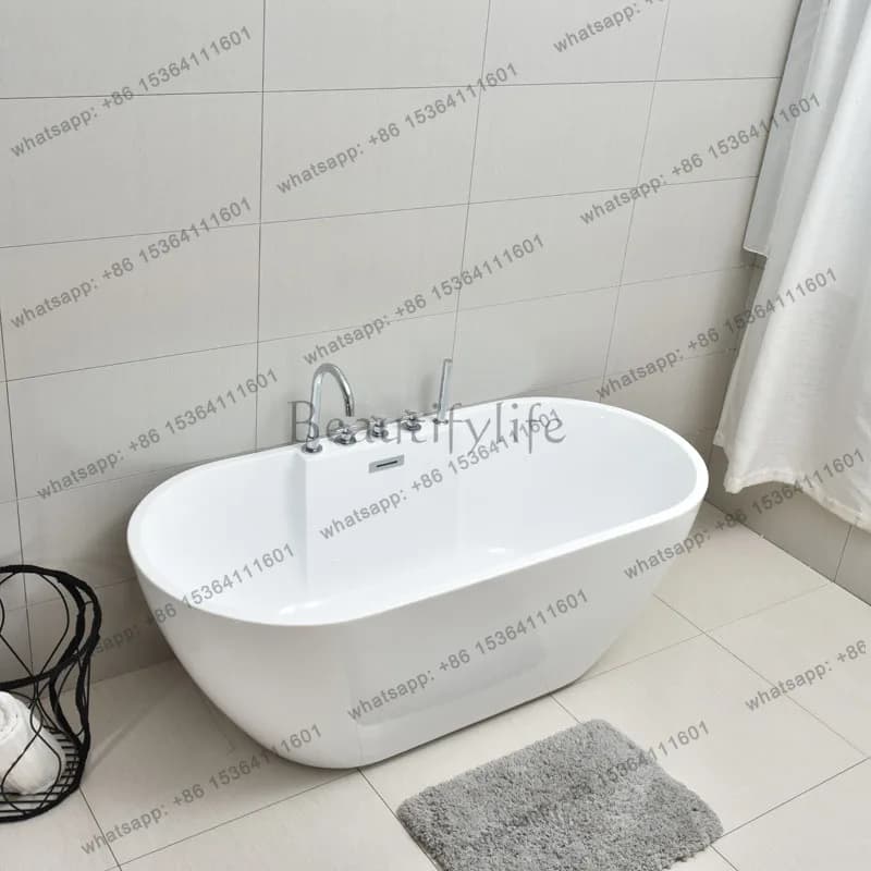 Acrylic Seamless Freestanding Oval Hotel Villa Engineering Adult Home Bathtub