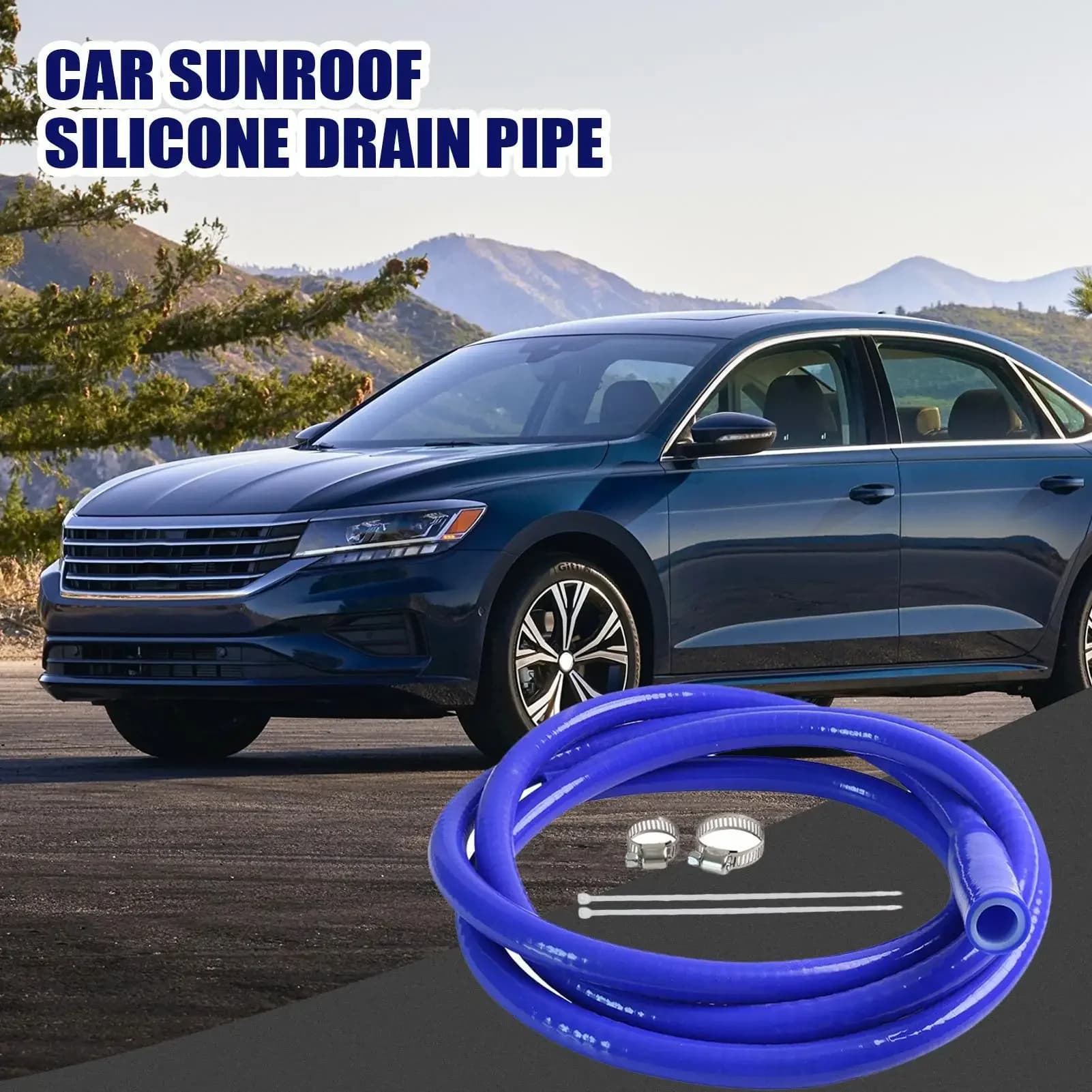 6.8Ft Double Layer Silicone Sunroof Water Drain Pipe for All Volkswagen Models, Leak Proof Car Sunroof Drainage Tube Replacement